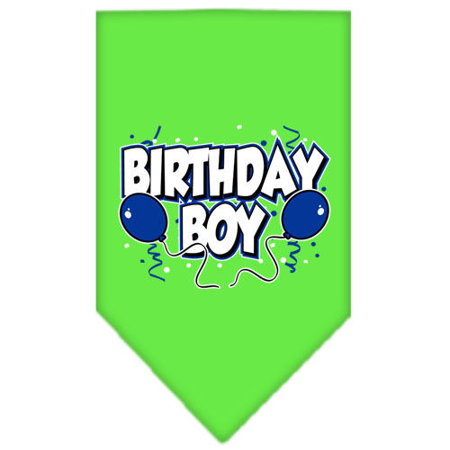 Birthday Boy Screen Print Bandana Lime Green Large